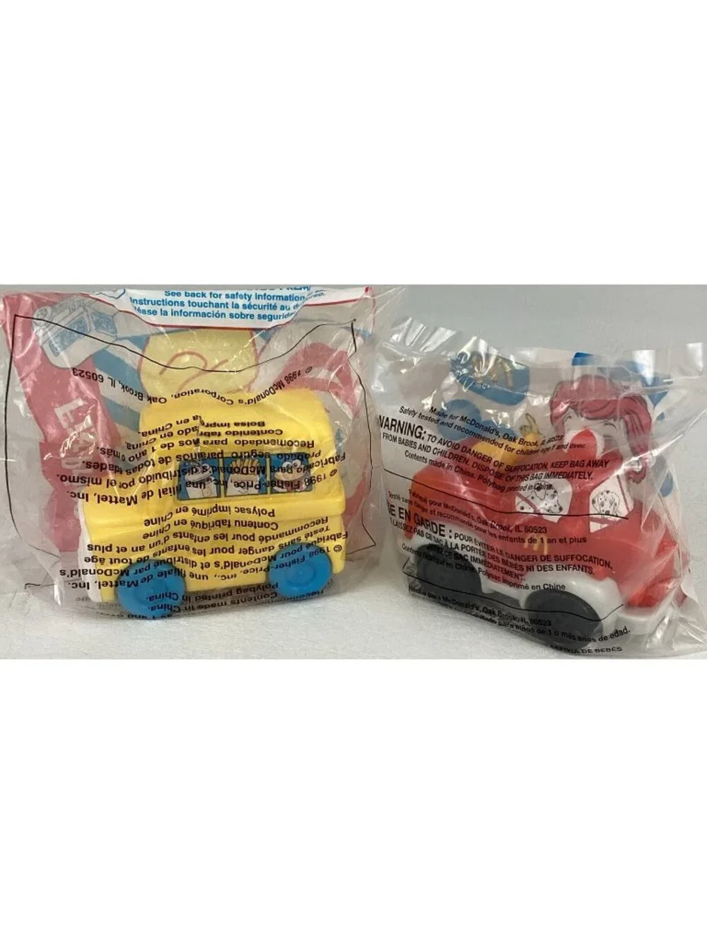 McDonalds Toddler Toys Ronald McDonald Fire Truck School Bus  Vehicle Bundle Lot